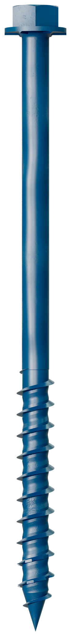Simpson Strong-Tie TNT25400H Titen Turbo™ — 1/4 in. x 4 in. Hex-Head Concrete and Masonry Screw, Blue (100-Qty) (Pack of 360)