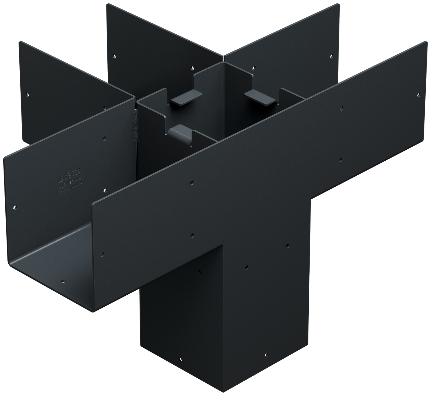 Simpson Strong-Tie SAGE-T66-KT1 Outdoor Accents® Sage System™ Black Powder-Coated Middle-T Connector for 6x6 with Screws (Pack of 18)