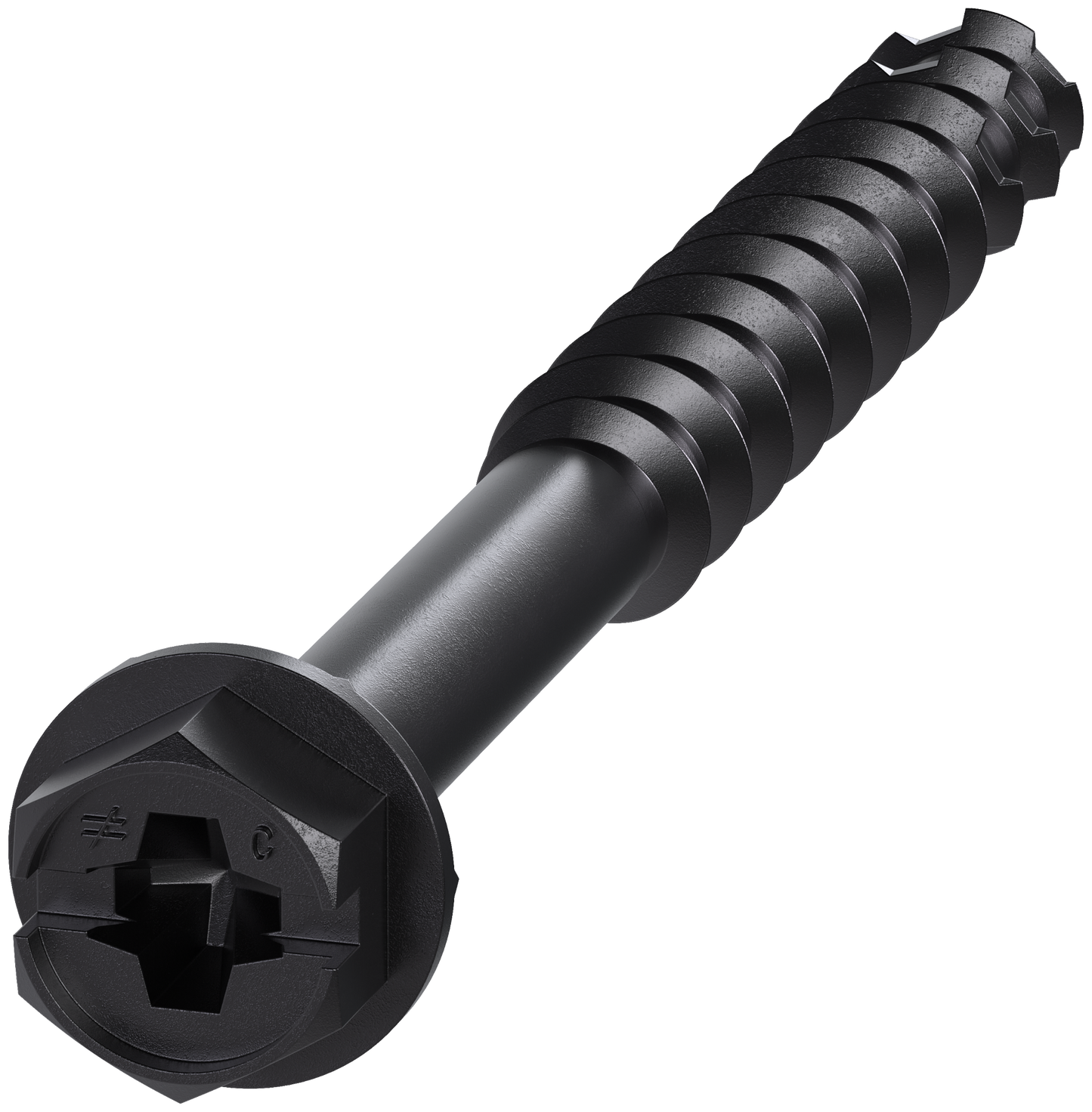 Simpson Strong-Tie TNTBL25234H Titen Turbo™ — 1/4 in. x 2-3/4 in. Hex-Head Concrete and Masonry Screw, Black (100-Qty) (Pack of 5)