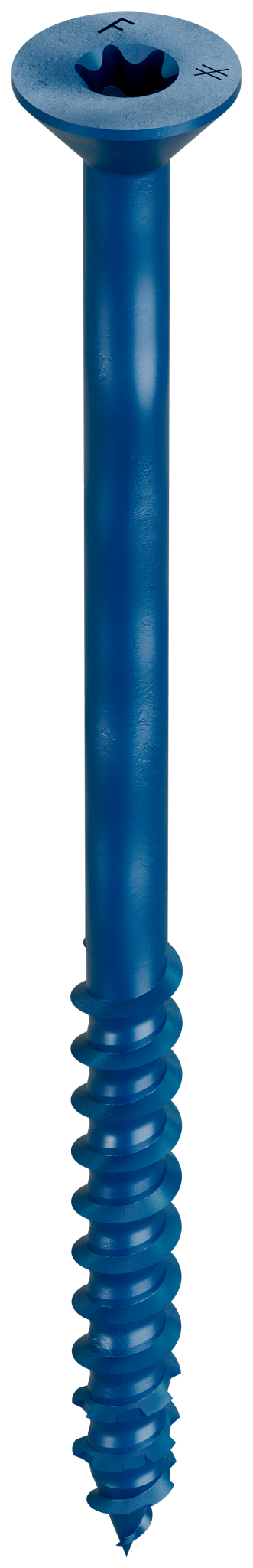Simpson Strong-Tie TNT25400TFC25 Titen Turbo™ — 1/4 in. x 4 in. 6-Lobe Flat-Head Concrete and Masonry Screw, Blue (25-Qty) (Pack of 1152)