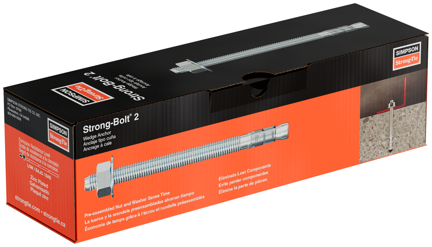 Simpson Strong-Tie STB2-75700F10 Strong-Bolt® 2 — 3/4 in. x 7 in. Wedge Anchor, Fully Assembled (10-Qty)