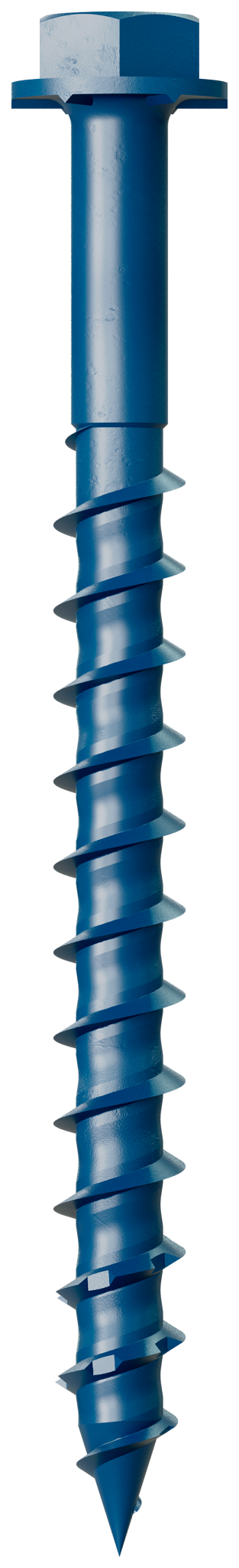 Simpson Strong-Tie TNT18214H Titen Turbo™ — 3/16 in. x 2-1/4 in. Hex-Head Concrete and Masonry Screw, Blue (100-Qty) (Pack of 5)