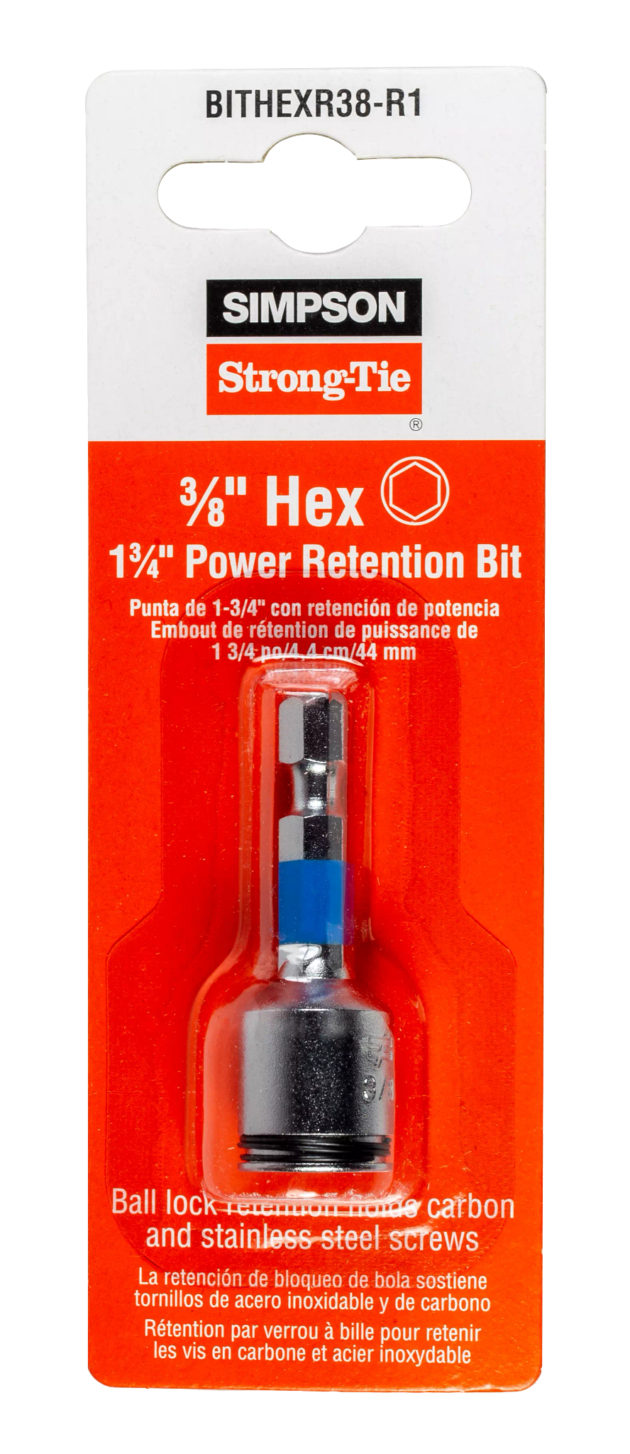 Simpson Strong-Tie BITHEXR38-R1 3/8-in. Hex-Drive 1-3/4 in. Power Bit (Pack of 5)