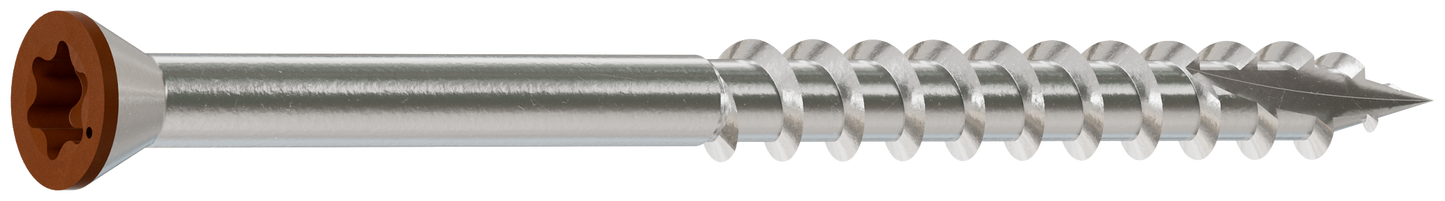 Simpson Strong-Tie T07225FT70TN01 Trim-Head Screw, 6-Lobe Drive — #7 x 2-1/4 in. T-15 Type 316, Tan 01 (70-Qty)