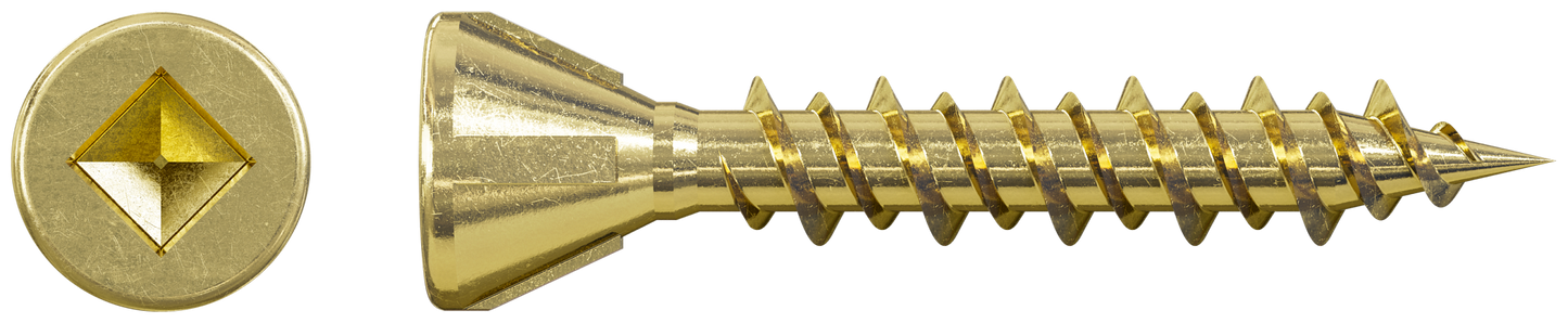 Simpson Strong-Tie MTHZ1S Strong-Drive® MTH Wood Underlayment Screw (Collated) — #7 x 1 in. Yellow Zinc (2500-Qty) (Pack of 100)