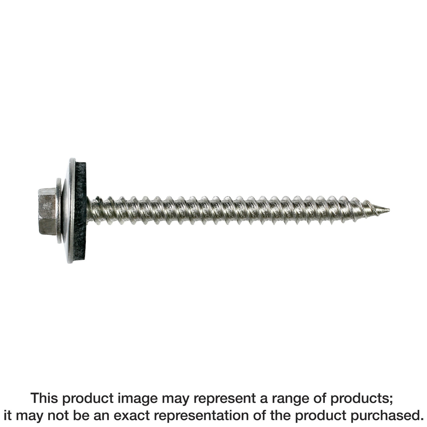 Simpson Strong-Tie T09150HWAM Metal-Panel Screw with EPDM Washer — #9 x 1-1/2 in. Hex Head, Type 316 (1000-Qty) (Pack of 150)