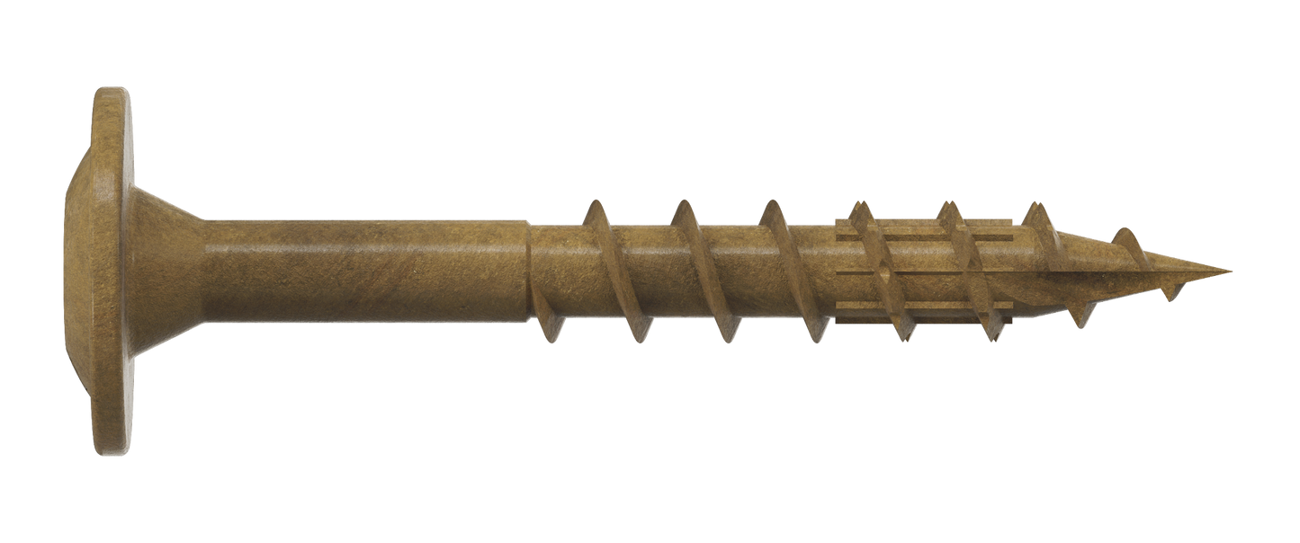 Simpson Strong-Tie CBT08114R300 Wafer-Head Construction Screw — #8 x 1-1/4 in. T20, Quik Guard®, Tan (300-Qty) (Pack of 6)