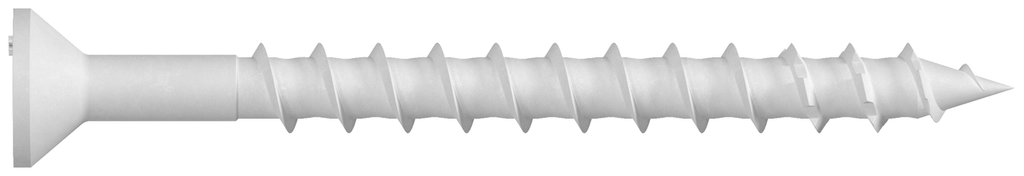 Simpson Strong-Tie TNTW18214TFC75 Titen Turbo™ — 3/16 in. x 2-1/4 in. 6-Lobe Flat-Head Concrete and Masonry Screw, White (75-Qty) (Pack of 4)