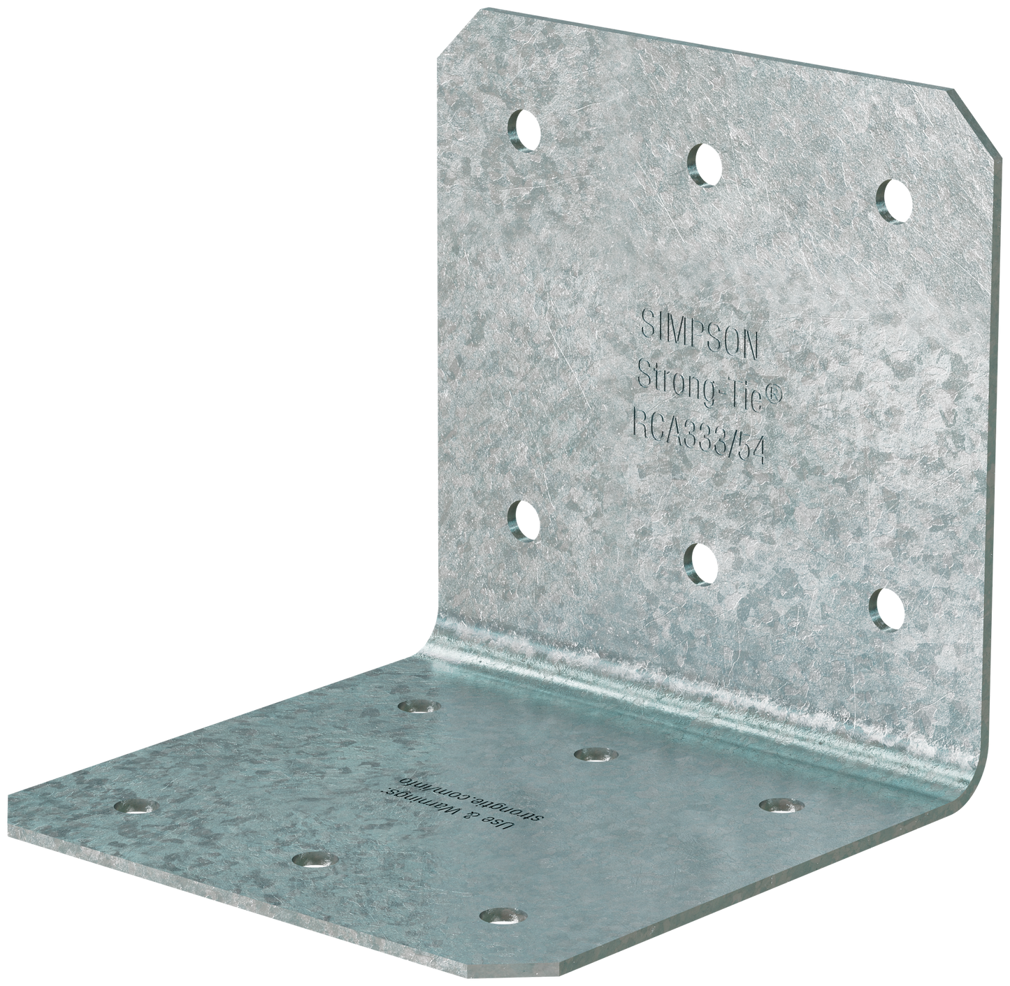 Simpson Strong-Tie RCA333/54-R100 RCA 3 in. x 3 in. x 3 in. 16-Gauge Galvanized Rigid Connector Angle (100-Qty)