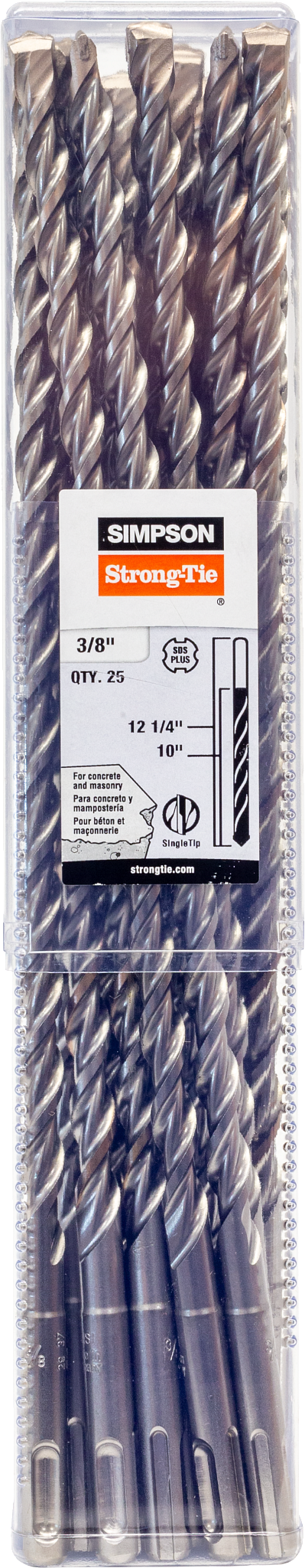 Simpson Strong-Tie MDPL03712-R25 3/8 in. x 12-1/4 in. SDS-plus® Shank Drill Bit (25-Qty) (Pack of 4)
