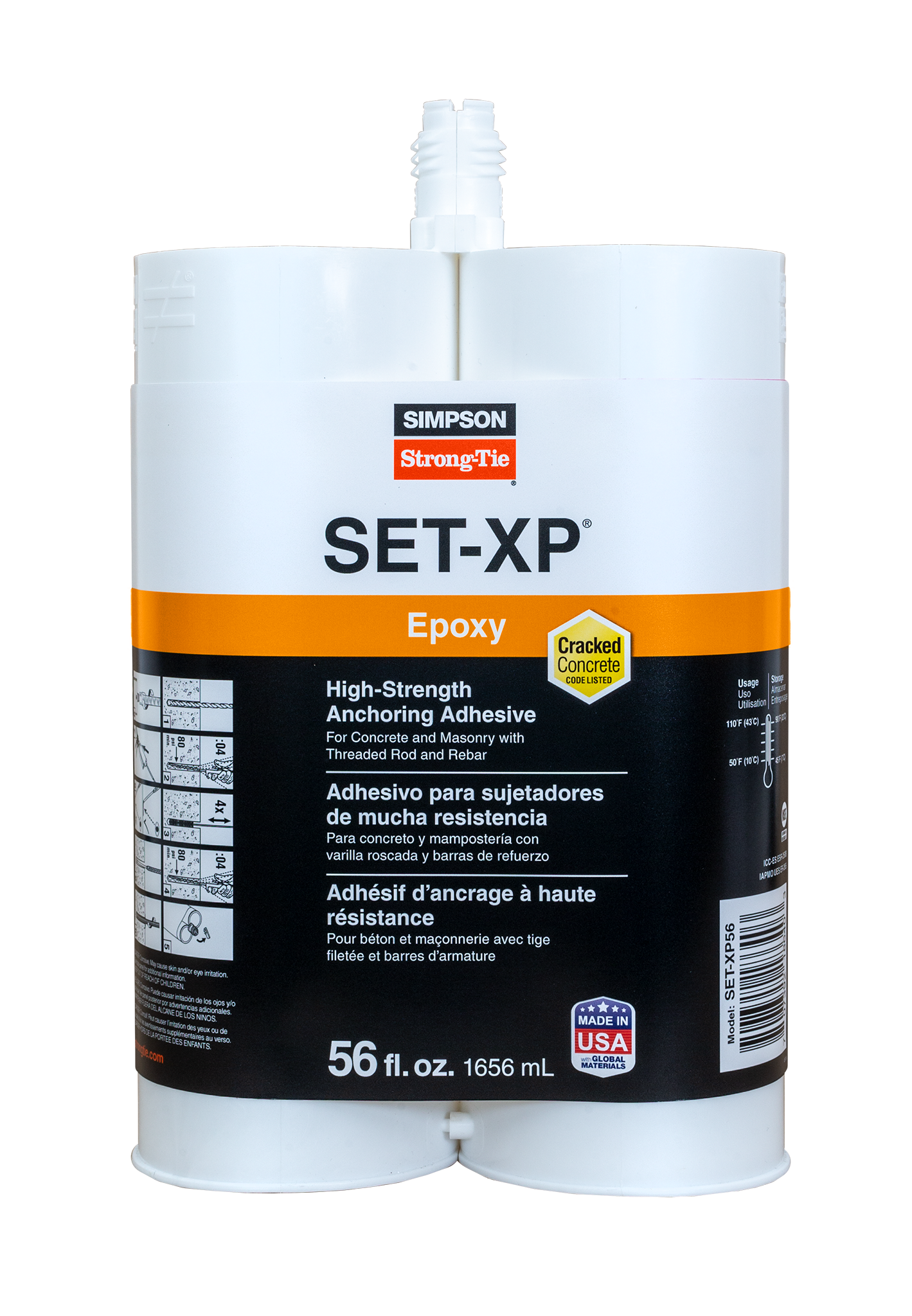 Simpson Strong-Tie SET-XP56 SET-XP® 56-oz. High-Strength Epoxy Adhesive Cartridge (Pack of 6)