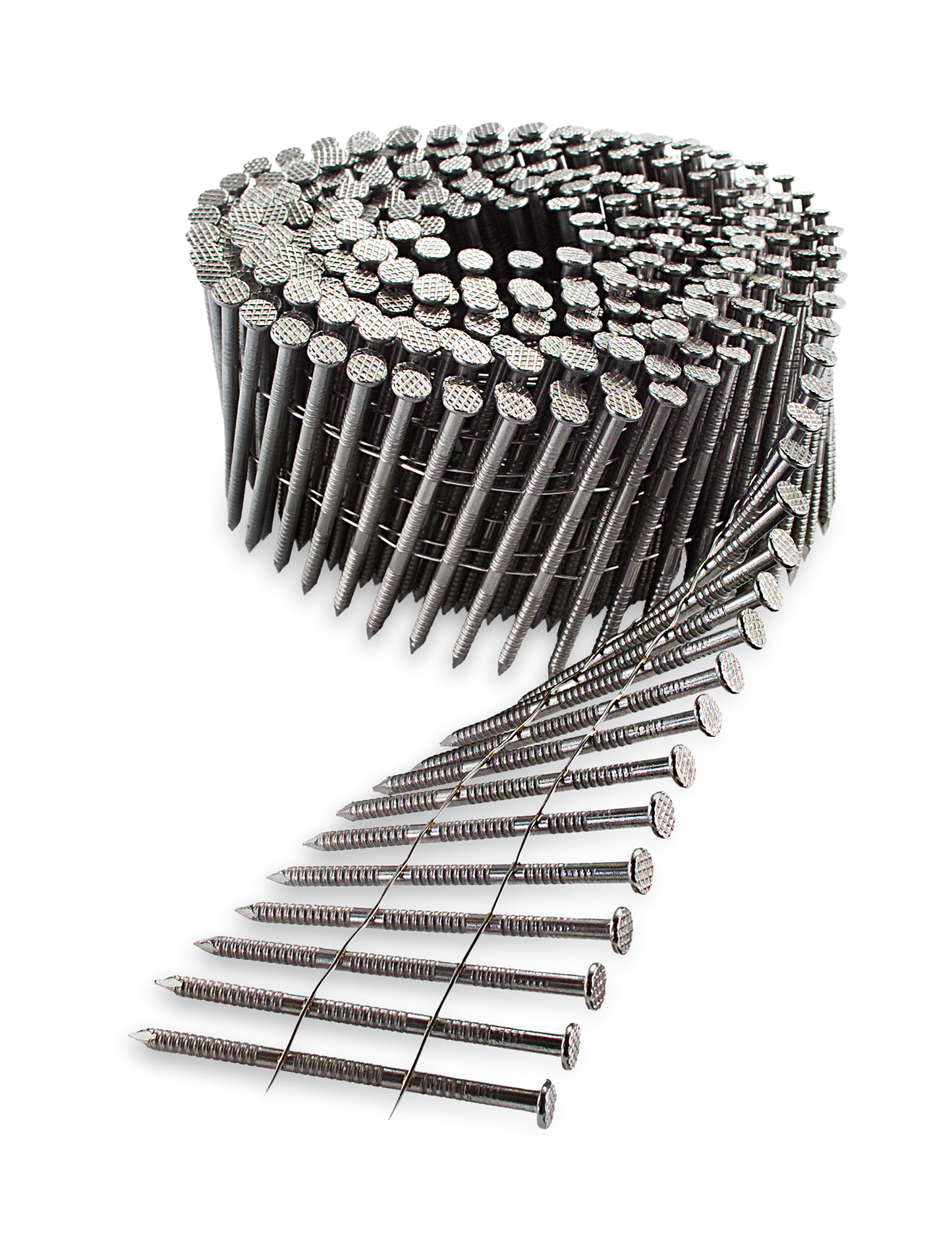 Simpson Strong-Tie S12A150PNB 15° Wire Coil, Full Round Head, Ring-Shank Decking/Framing Nail — 1-1/2 in. x .099 in. Type 304 (3600-Qty)