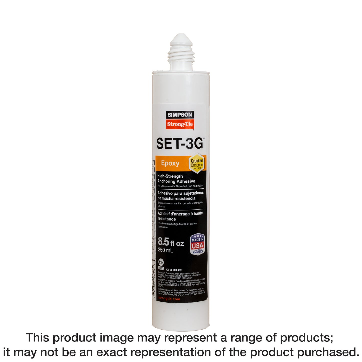 Simpson Strong-Tie SET3G10 SET-3G® 8.5 oz. High-Strength Epoxy Adhesive w/ 1 Nozzle and Extension