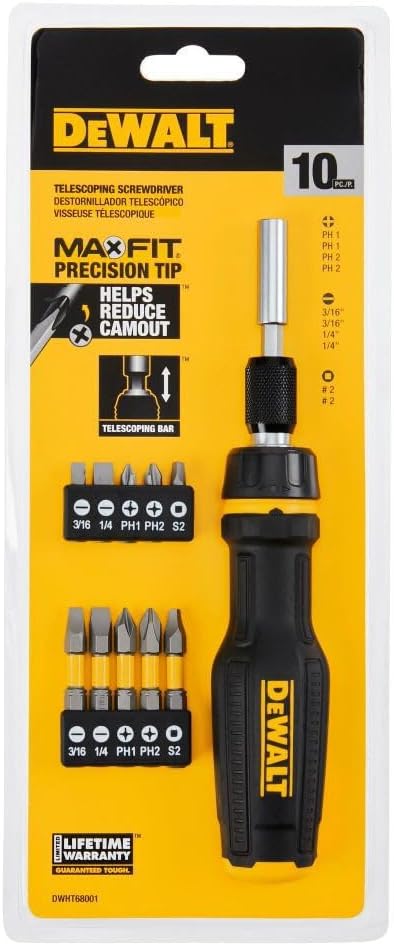 DeWalt DWHT68001 MAX FIT Telescoping Multi-Bit Screwdriver Set (10 pc.)