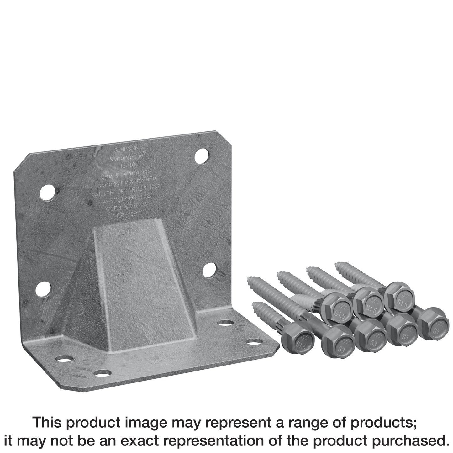 Simpson Strong-Tie HGA10KTHDG HGA Hot-Dip Galvanized Hurricane Gusset Angle with SDS Screws (10-Qty)