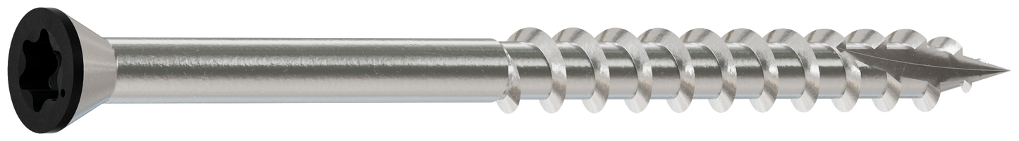 Simpson Strong-Tie T07225FT70BK Trim-Head Screw, 6-Lobe Drive — #7 x 2-1/4 in. T-15 Type 316, Black (70-Qty) (Pack of 600)