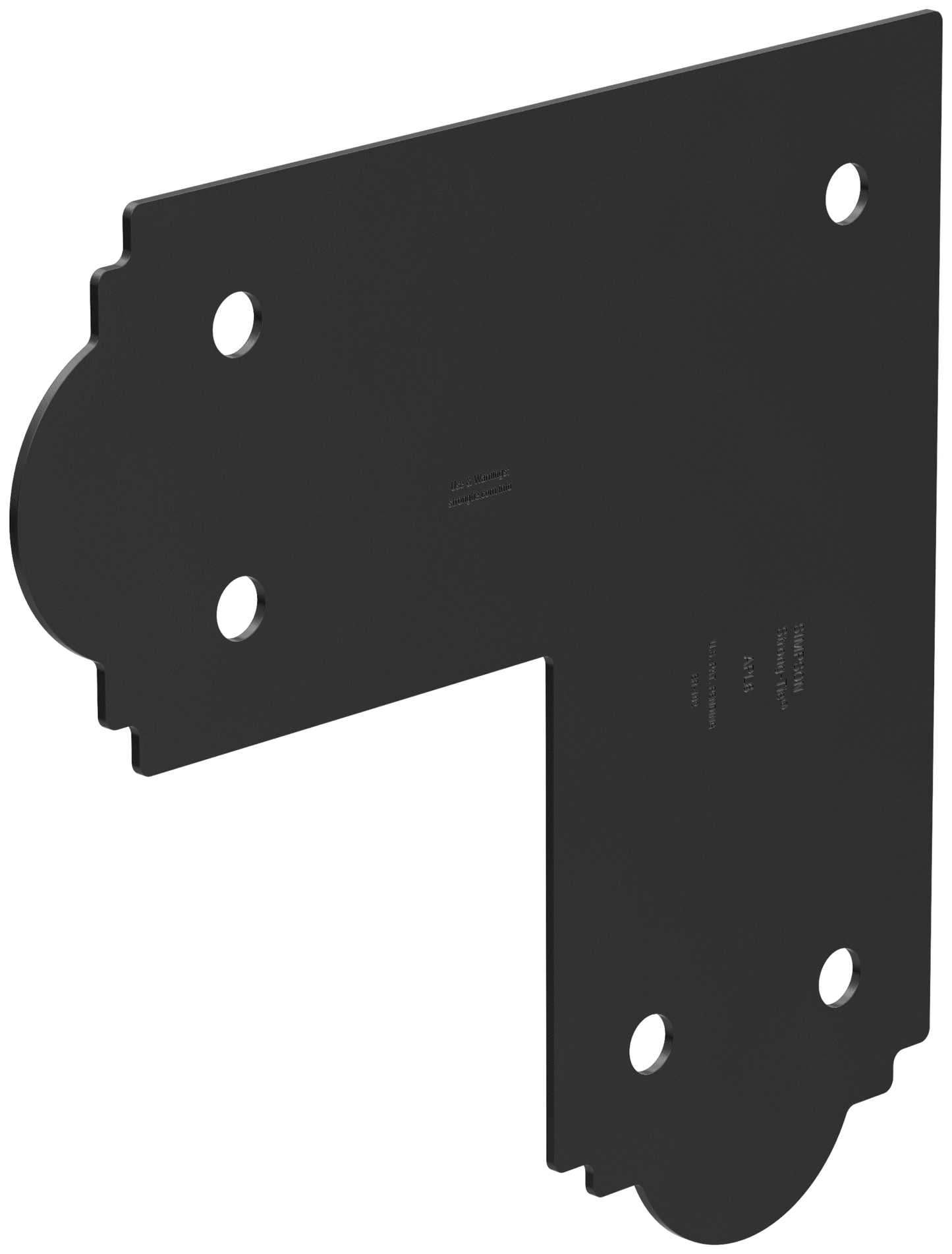 Simpson Strong-Tie APL6 Outdoor Accents® Mission Collection® ZMAX®, Black Powder-Coated L Strap for 6x6 (Pack of 8)