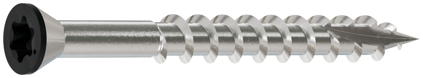 Simpson Strong-Tie T07162FT20BK Trim-Head Screw, 6-Lobe Drive — #7 x 1-5/8 in. T-15 Type 316, Black (20-Qty) (Pack of 340)