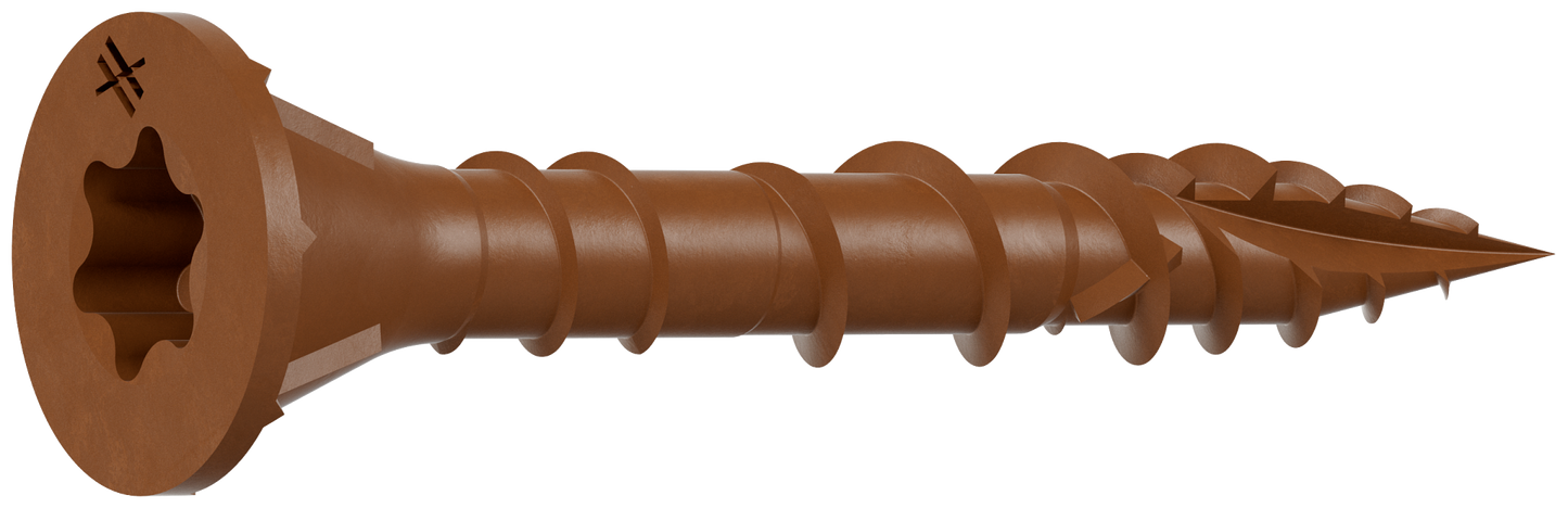 Simpson Strong-Tie DSVR114MB Deck-Drive™ DSV WOOD Screw — #8 x 1-1/4 in. T-25, Flat Head, Quik Guard®, Red (1750-Qty)