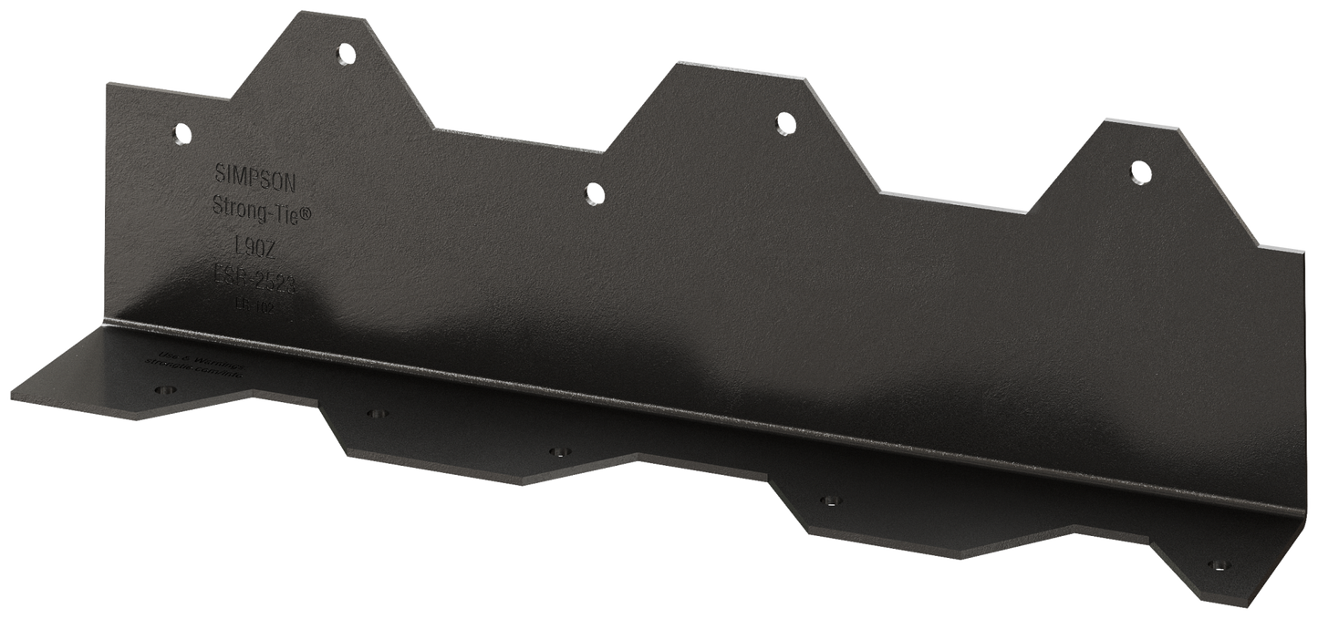 Simpson Strong-Tie L90PC Outdoor Accents® 9 in. 16-Gauge ZMAX®, Black Powder-Coated Reinforcing L Angle