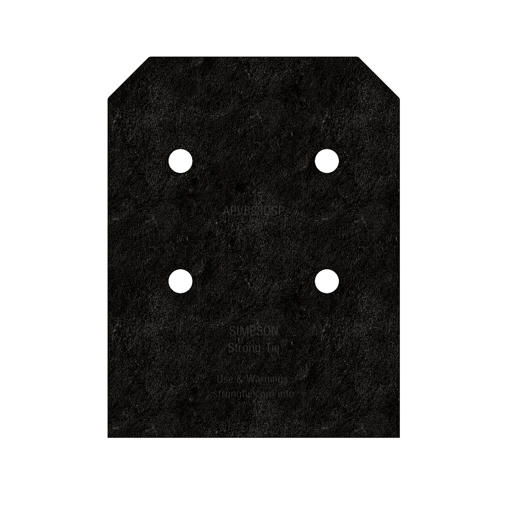 Simpson Strong-Tie APVB88DSP Outdoor Accents® Avant Collection™ ZMAX®, Black Post Base Side Plate for 8x (Qty-2) (Pack of 5)