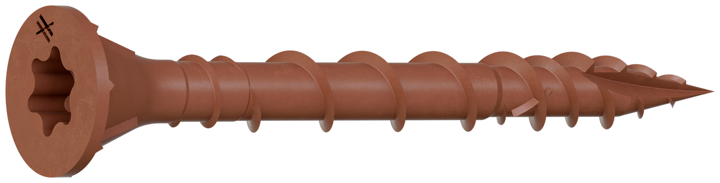 Simpson Strong-Tie DSVR158R5LB Deck-Drive™ DSV WOOD Screw — #8 x 1-5/8 in. T-25, Flat Head, Quik Guard®, Red (5 lb.) (Pack of 300)