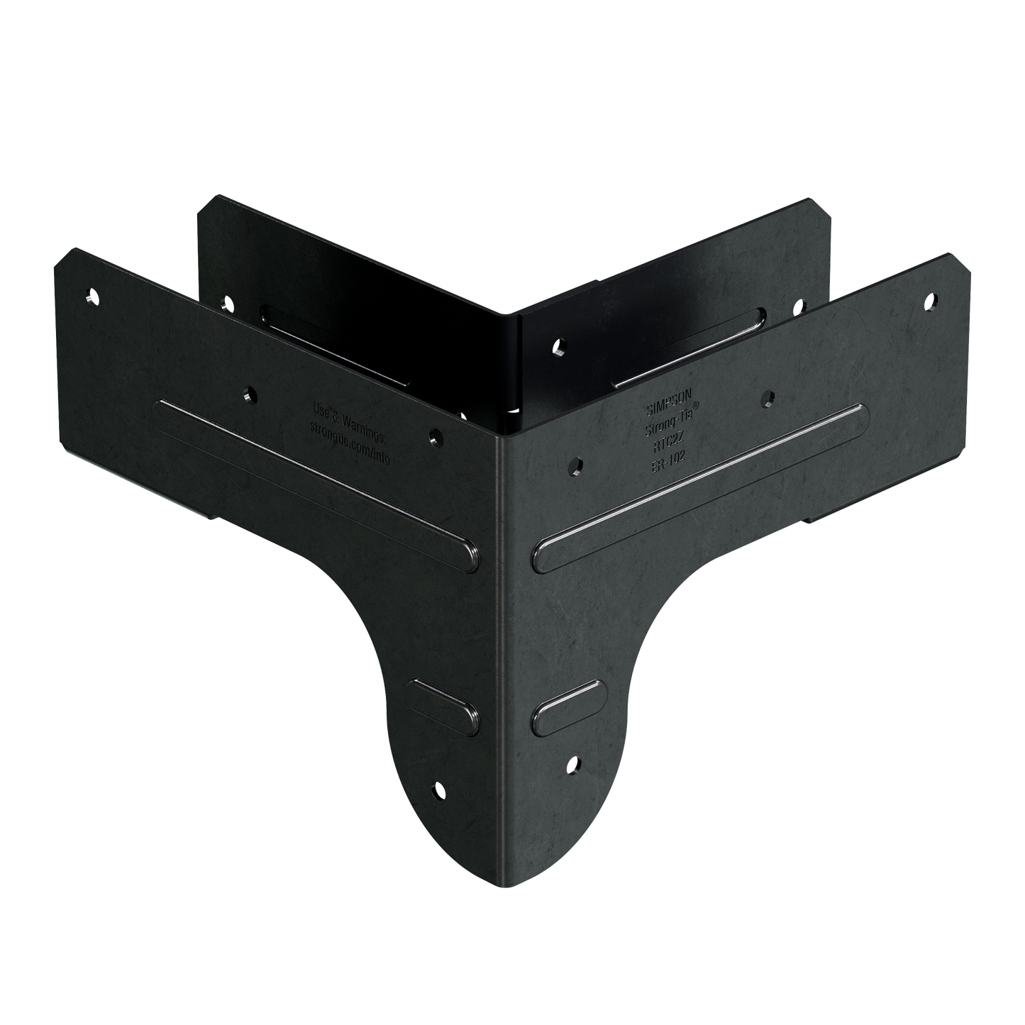 Simpson Strong-Tie APRTC2 Outdoor Accents® ZMAX®, Black Rigid Tie® Corner Connector for 2x Joist, 2x4 Post