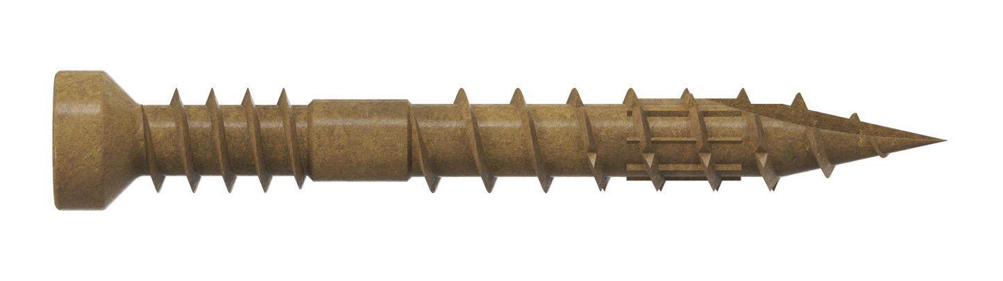 Simpson Strong-Tie FT07114R100 Finish Trim Screw — #7 x 1-1/4 in. T10, Trim-Head, Quik Guard®, Tan (100-Qty)
