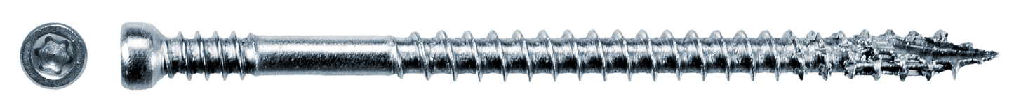 Simpson Strong-Tie FT07212T100 Finish Trim Screw — #7 x 2-1/2 in. T10, Trim-Head, Type 316 (100-Qty) (Pack of 5)