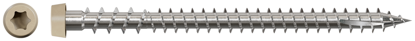 Simpson Strong-Tie DCU234S316TN02 Deck-Drive™ DCU COMPOSITE Screw (Collated) — #10 x 2-3/4 in. Type 316, Tan 02 (1000-Qty)