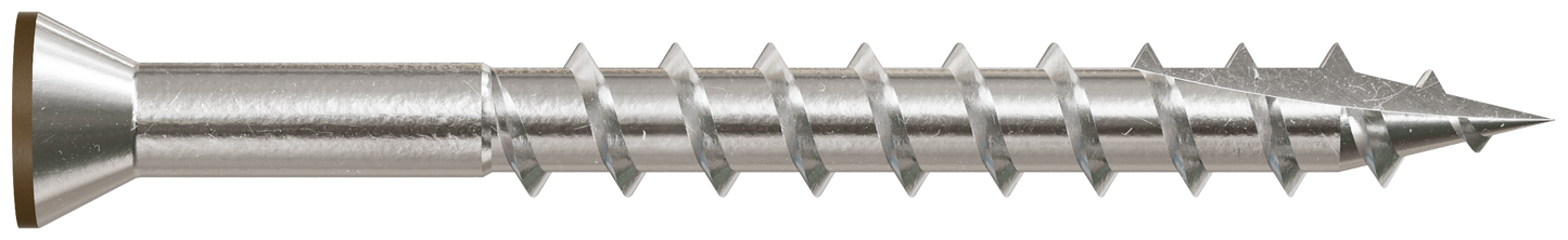 Simpson Strong-Tie T07162FT70BR01 Trim-Head Screw, 6-Lobe Drive — #7 x 1-5/8 in. T-15 Type 316, Brown 01 (70-Qty) (Pack of 5)