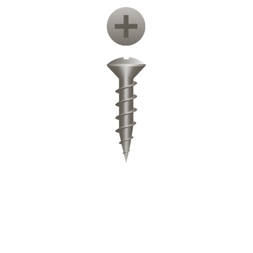 610OL - Strong-Point Phillips Oval Head Particle Board Screws, Plain, 6 x 5/8, Box of 25,000
