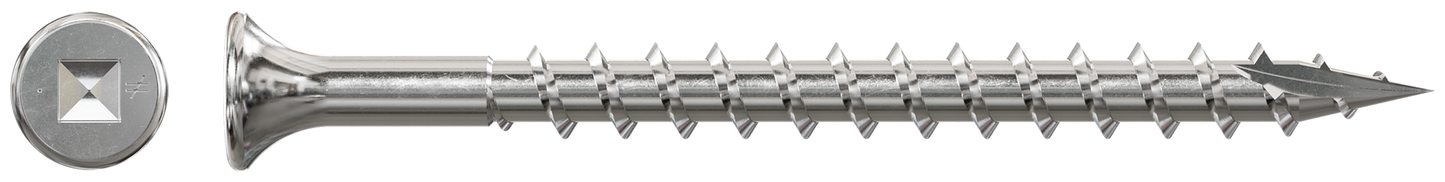 Simpson Strong-Tie SS3DSC212BS316 Bugle-Head Wood Screw (Collated) — #10 x 2-1/2 in. #3 Square Drive, Type 316 (1500-Qty)