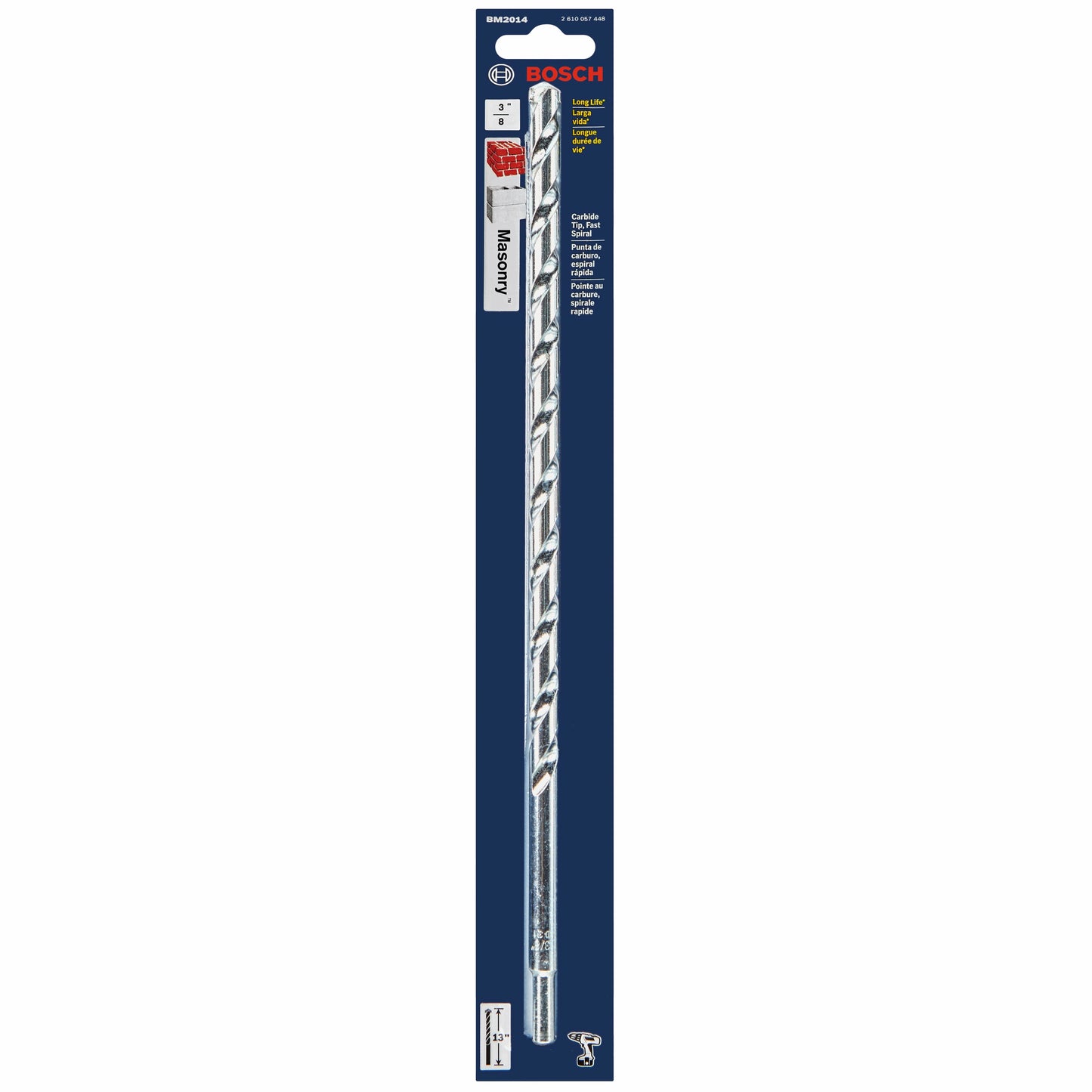 BOSCH BM2014 3/8 In. X 11 In. X 13 In. Fast Spiral Rotary Masonry Drill Bit