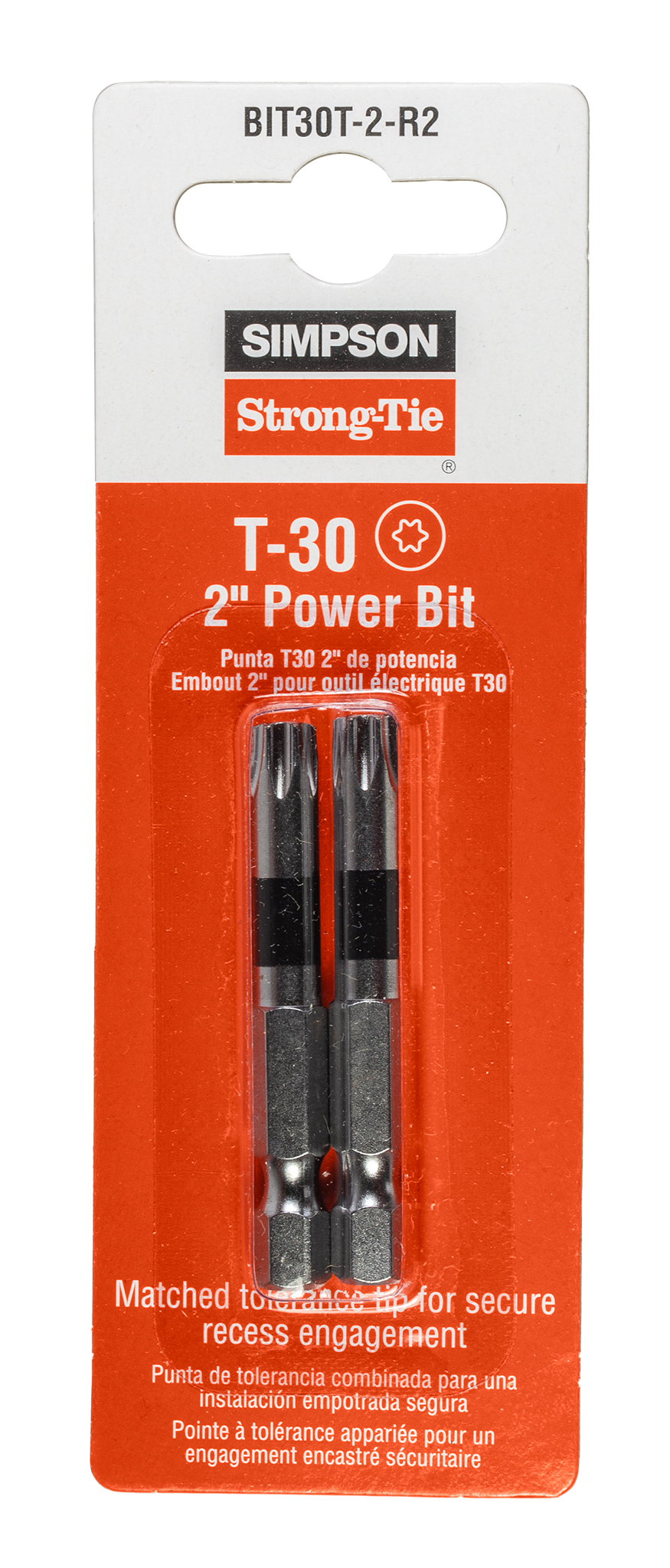 Simpson Strong-Tie BIT30T-2-R2 T30 6-Lobe Drive 2-in. Power Bits (2-Qty) (Pack of 7200)