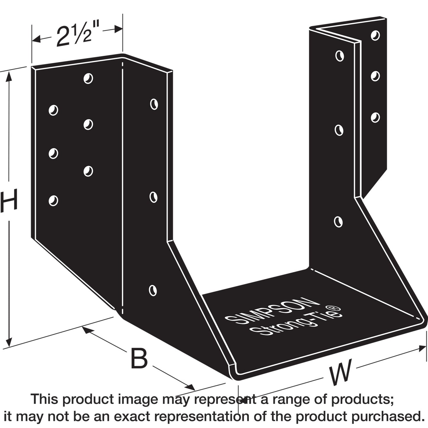 Simpson Strong-Tie OHU46-SDS3 OHU® Black Powder-Coated Ornamental Joist Hanger for 4x6 with Strong-Drive® SDS Screws
