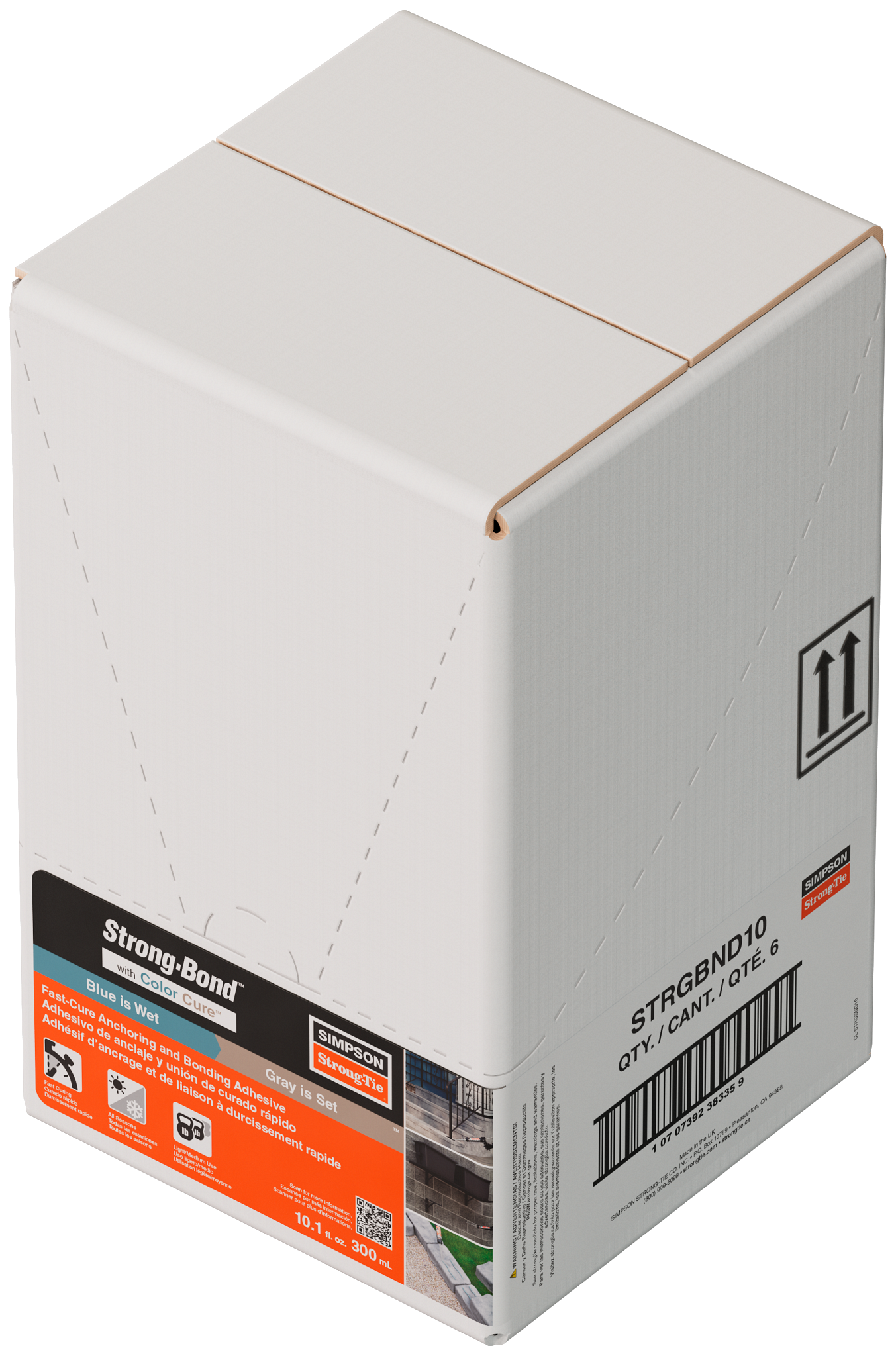 Simpson Strong-Tie STRGBND10 Strong-Bond™ 10.1 oz. Fast Cure Anchoring and Bonding Adhesive Cartridge w/ Nozzle (Pack of 504)