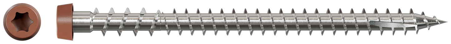 Simpson Strong-Tie DCU234S316RD Deck-Drive™ DCU COMPOSITE Screw (Collated) — #10 x 2-3/4 in. Type 316, Red (1000-Qty) (Pack of 100)