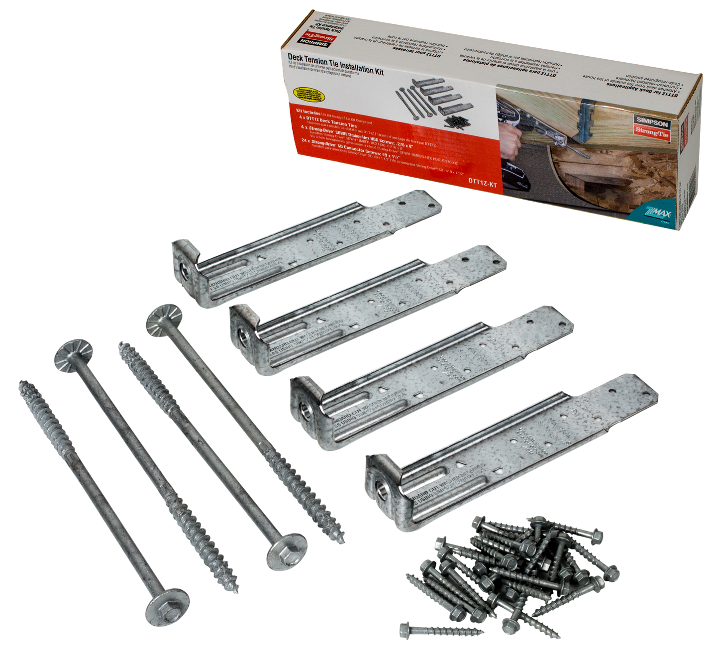 Simpson Strong-Tie DTT1Z-KT DTT1Z® ZMAX® Galvanized Deck Tension Tie Kit for 2x with Screws (4-Qty)