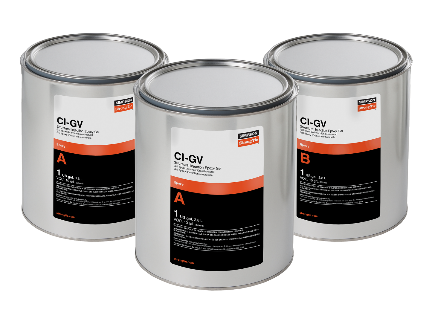 Simpson Strong-Tie CIGV3KT CI-GV™ Structural Injection Epoxy Gel (3-gal. Kit)