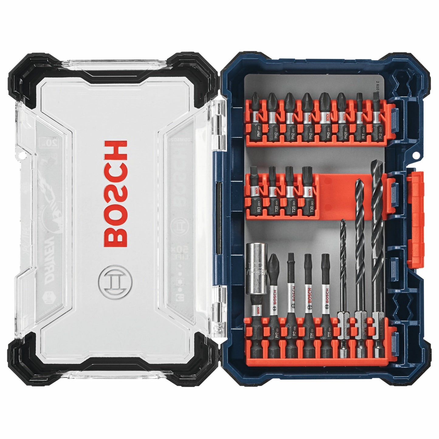 BOSCH DDMSD20 20 pc. Driven Impact Screwdriving and Drilling Custom Case Set