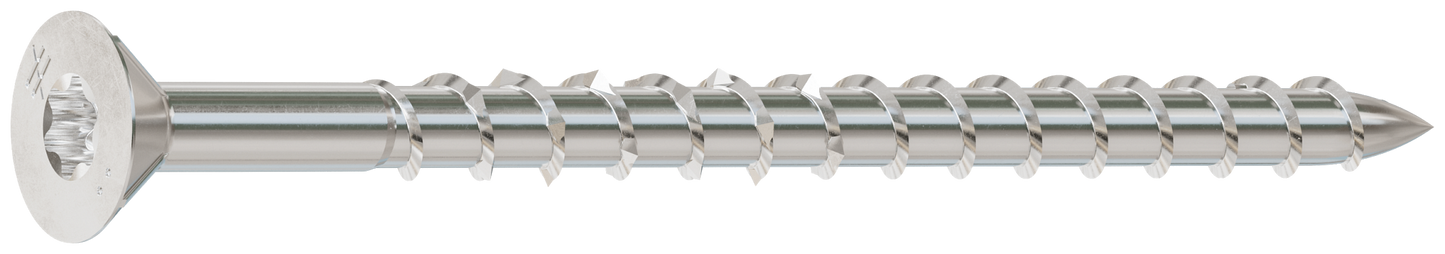 Simpson Strong-Tie S08250WPF5 Deck-Drive™ DWP WOOD SS Screw — #8 x 2-1/2 in. T-20, Flat Head, Type 305 (5 lb.)