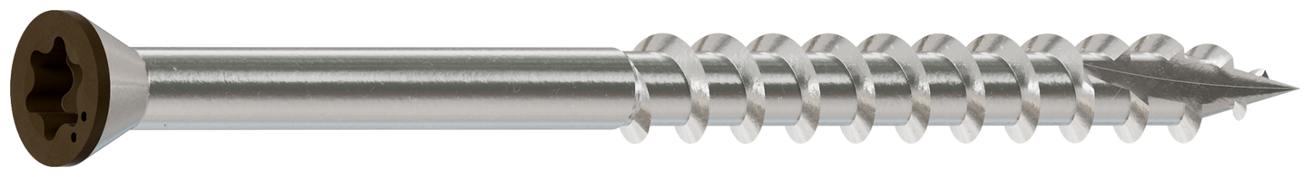 Simpson Strong-Tie S07225FTBBR01 Trim-Head Screw, 6-Lobe Drive — #7 x 2-1/4 in. T15 Type 305, Brown 01 (1750-Qty)