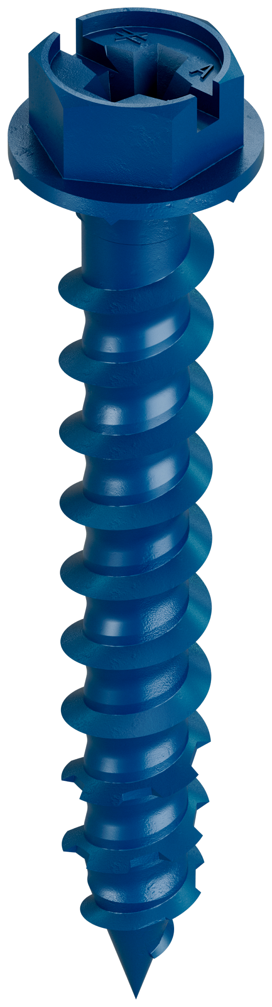 Simpson Strong-Tie TNT25134HR200 Titen Turbo™ — 1/4 in. x 1-3/4 in. Hex-Head Concrete and Masonry Screw, Blue (200-Qty) (Pack of 558)