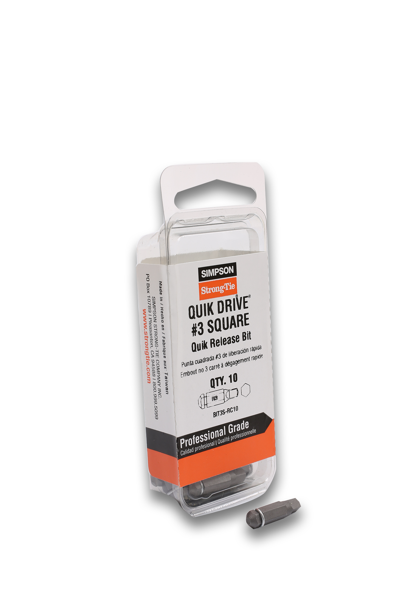 Simpson Strong-Tie BIT3S-RC10 Quik Drive® #3 Square-Drive Bit (10-Qty) (Pack of 10)