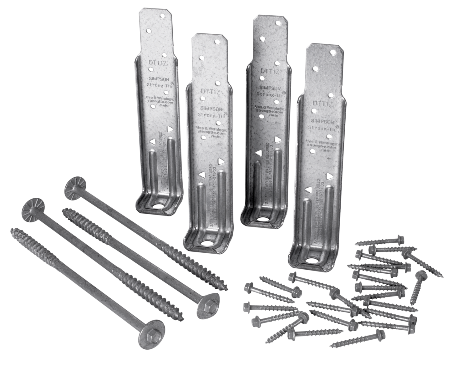 Simpson Strong-Tie DTT1Z-KT DTT1Z® ZMAX® Galvanized Deck Tension Tie Kit for 2x with Screws (4-Qty)