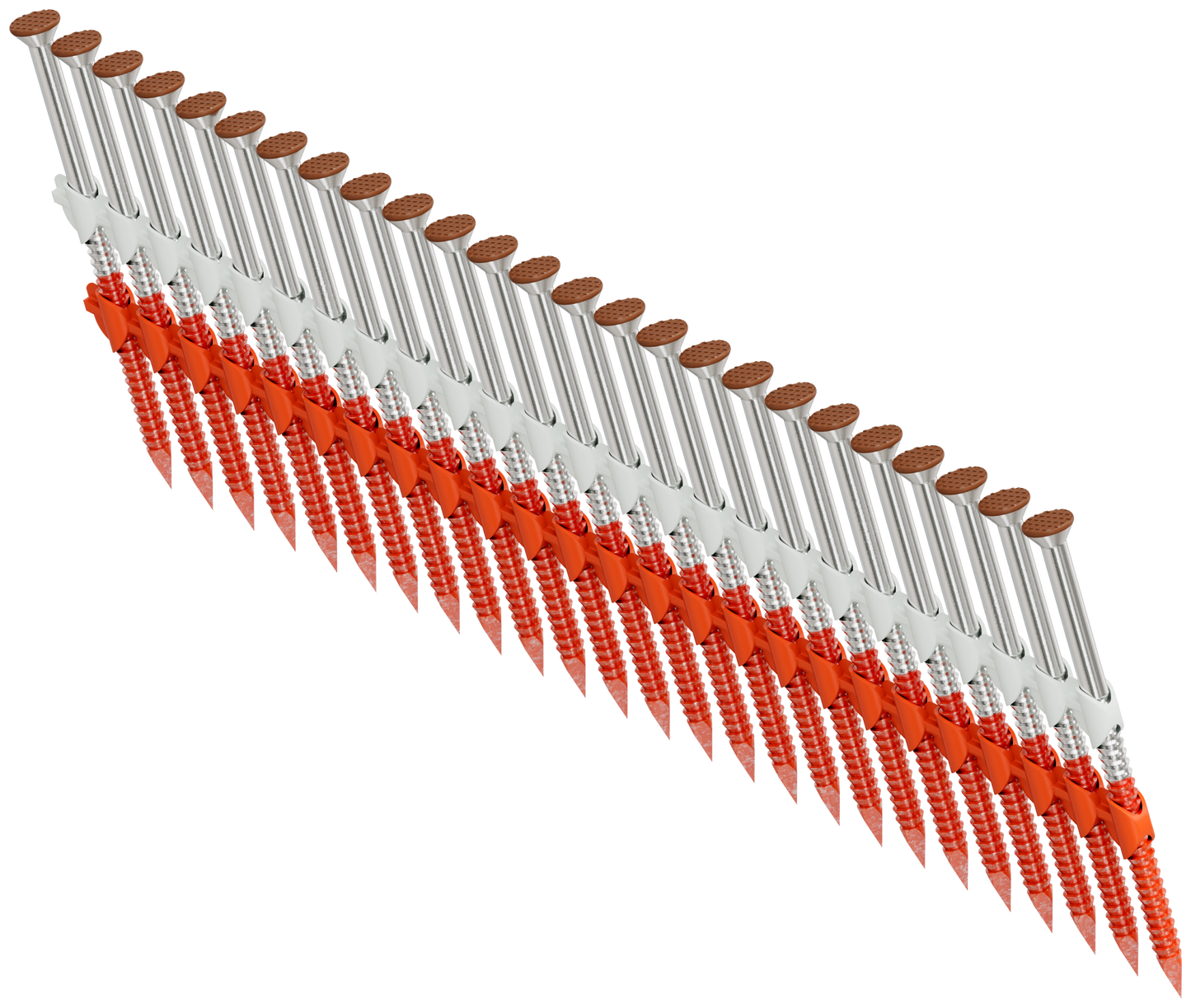 Simpson Strong-Tie S11A237KJS 20–22° Plastic Strip, Casing Head, Ring-Shank Nail — 2-3/8 in. x 11 ga. Sienna (1000-Qty) (Pack of 4)