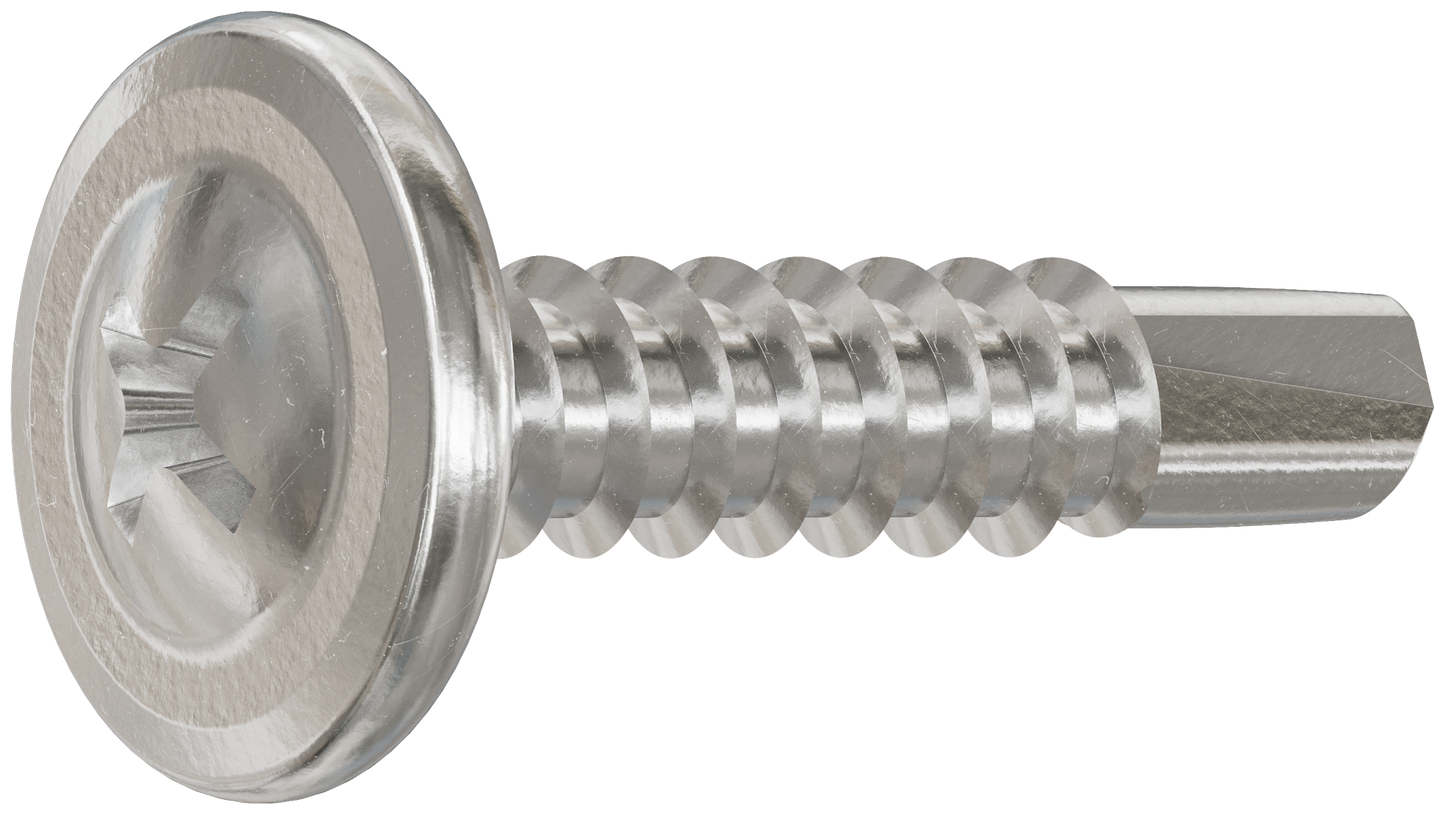 Simpson Strong-Tie F08T075KDB Self-Drilling Wire-Lath Modified Truss-Head Screw — #8 x 3/4 in. Type 410 (6000-Qty)