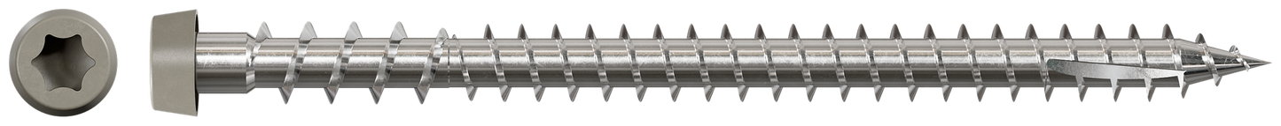 Simpson Strong-Tie DCU234S316GR Deck-Drive™ DCU COMPOSITE Screw (Collated) — #10 x 2-3/4 in. Type 316, Gray (1000-Qty) (Pack of 100)