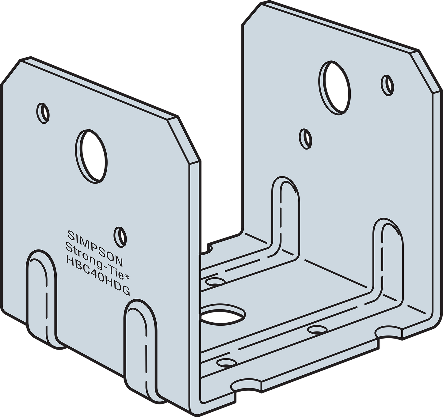 Simpson Strong-Tie HBC40HDG HBC Hot-Dip Galvanized Post Base for 4x Post (Pack of 48)